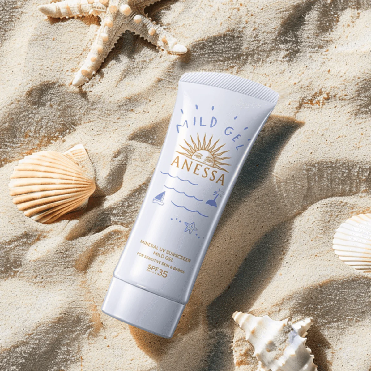 Anessa Mineral UV Sunscreen Mild Gel for Sensitive Skin SPF35 PA+++ - Image 2