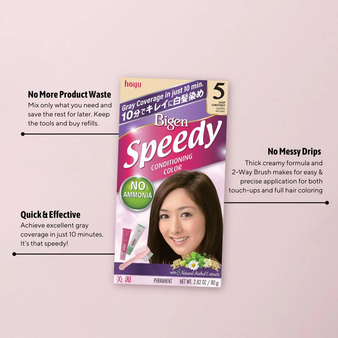Hoyu Bigen Speedy Conditioning Color #6 Medium Brown - Image 2