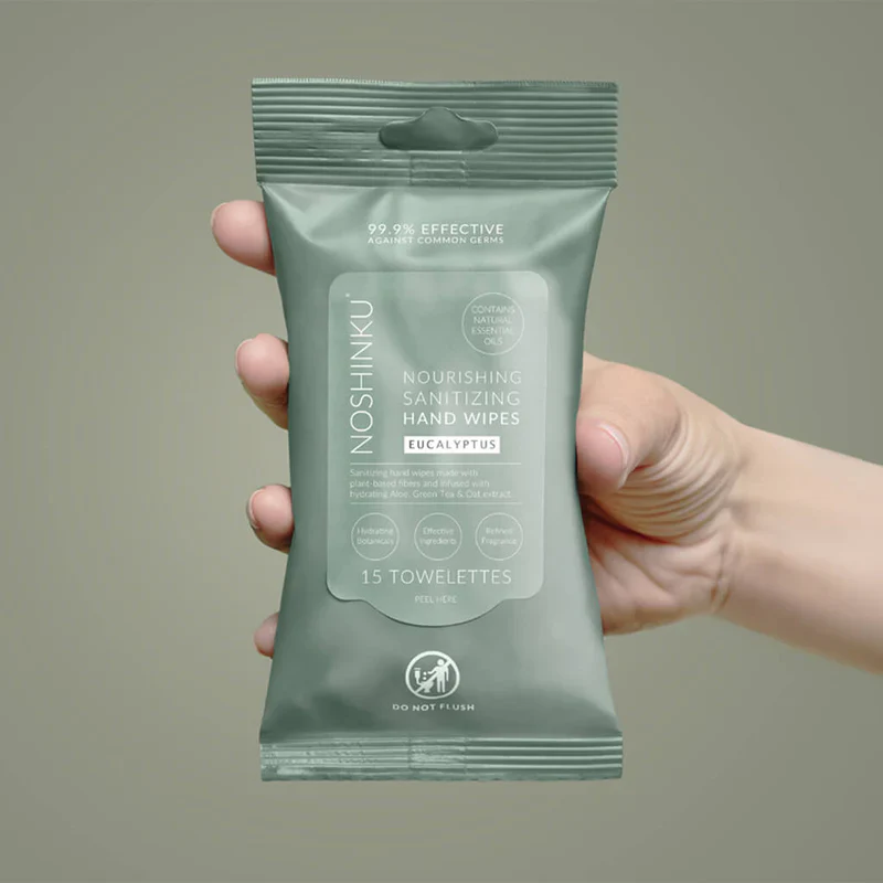 Noshinku Eucalyptus Nourishing Sanitizing Hand Wipes - Image 2