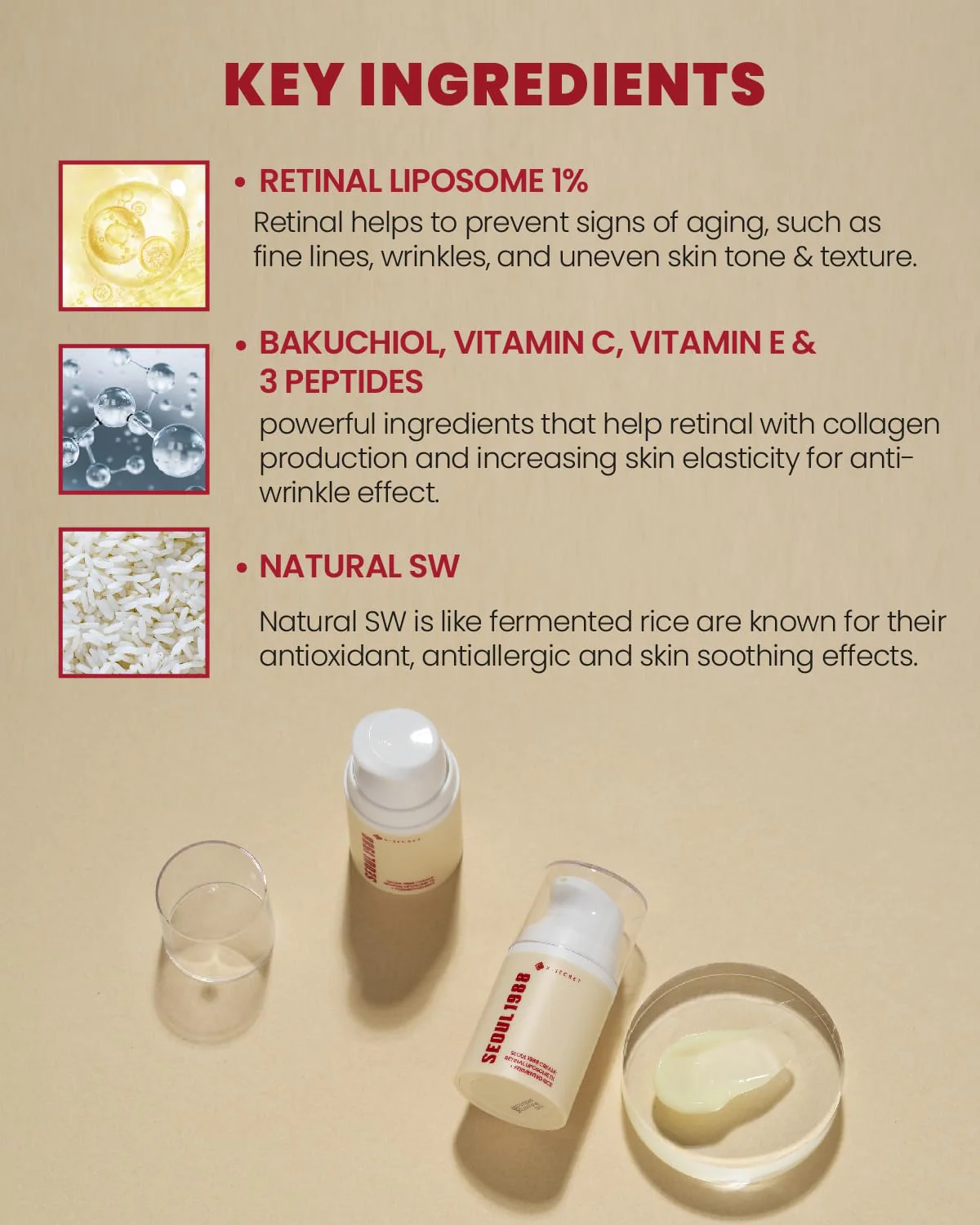KSECRET SEOUL 1988 Cream Retinal Liposome 1% + Fermented Rice - Image 5