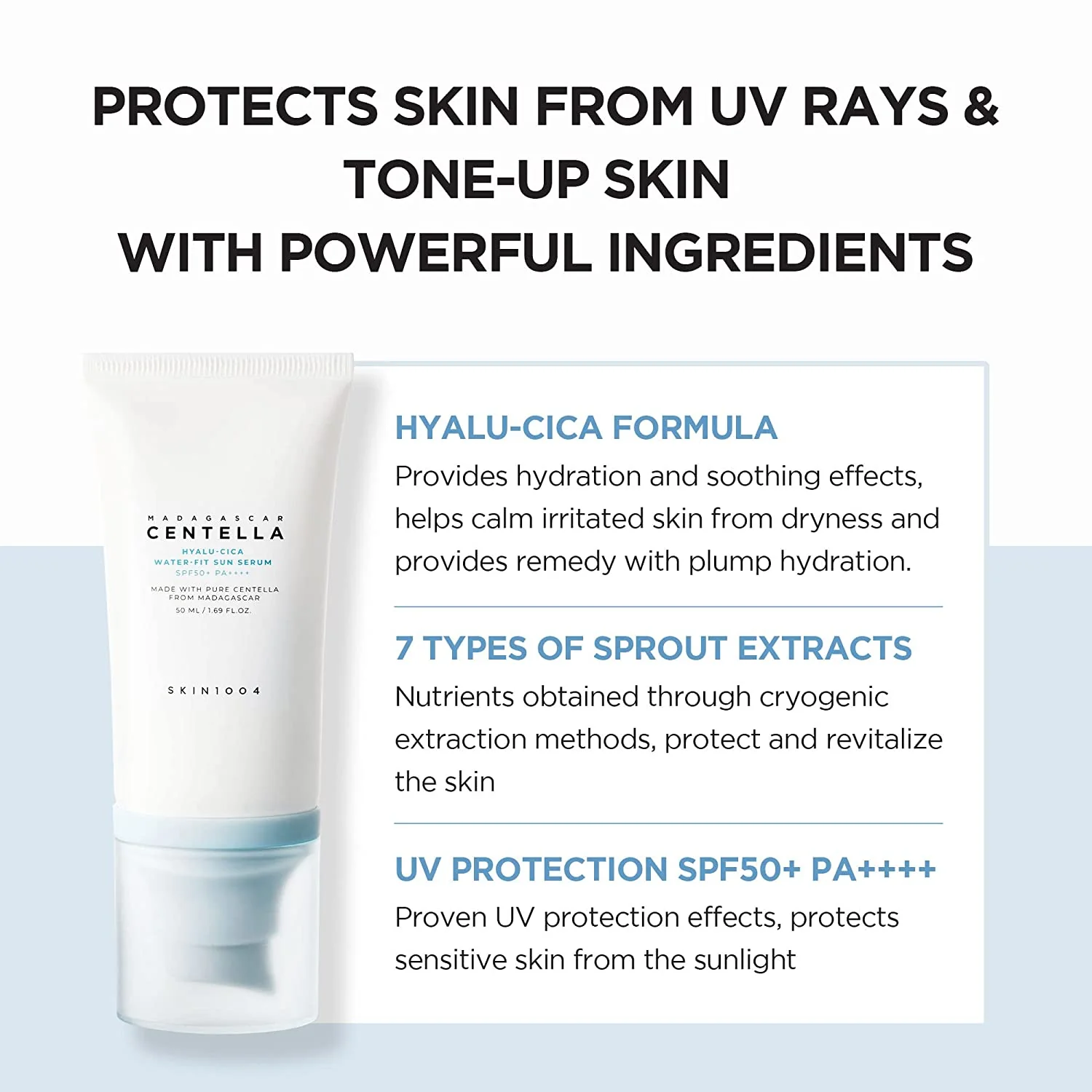 Skin1004 Madagascar Centella Hyalu-Cica Water-Fit Sun Serum - Image 4