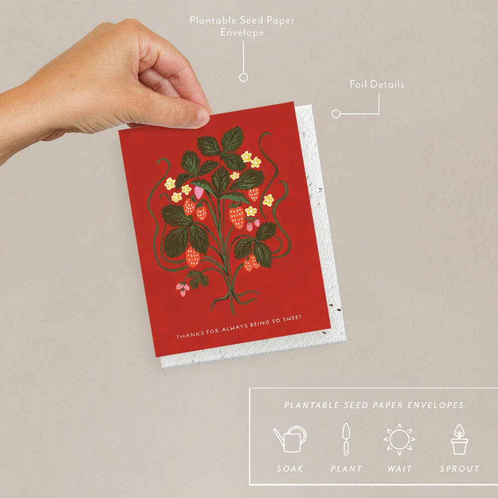 Sweet Strawberry - Thank You Card - Image 2